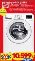 HOOVER H3W 292 DE/1-17 9 KG ÇAMAŞIR MAKİNESİ